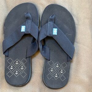 Helly Hansen Navy Flip Flop Sandals with Anchor Footbed
